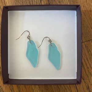 Blue Sea Glass Earrings